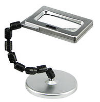 Лупа настільна гнучка 95х45мм 2,5 Х, MG3B-2 з підсвічуванням