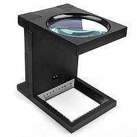 Настільна складна лупа 90мм 2,5 Х, MG14115-A з LED підсвічуванням