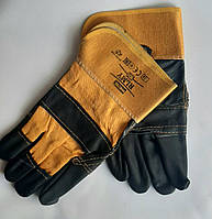 Рукавички робочі шкіряні з ХБ, Reis (Польща)