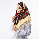 Українська хустка з тороками 90х90см Кремова, фото 2