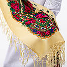 Українська хустка з тороками 90х90см Кремова, фото 4