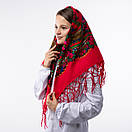 Українська хустка з тороками 90х90см Червона, фото 4