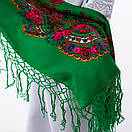 Українська хустка з тороками 90х90см Зелена, фото 4