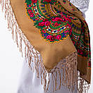 Українська хустка з тороками 90х90см Кавова, фото 4