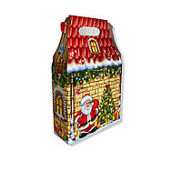 Новорічна коробка для цукерок до 700 г Жовтий дім