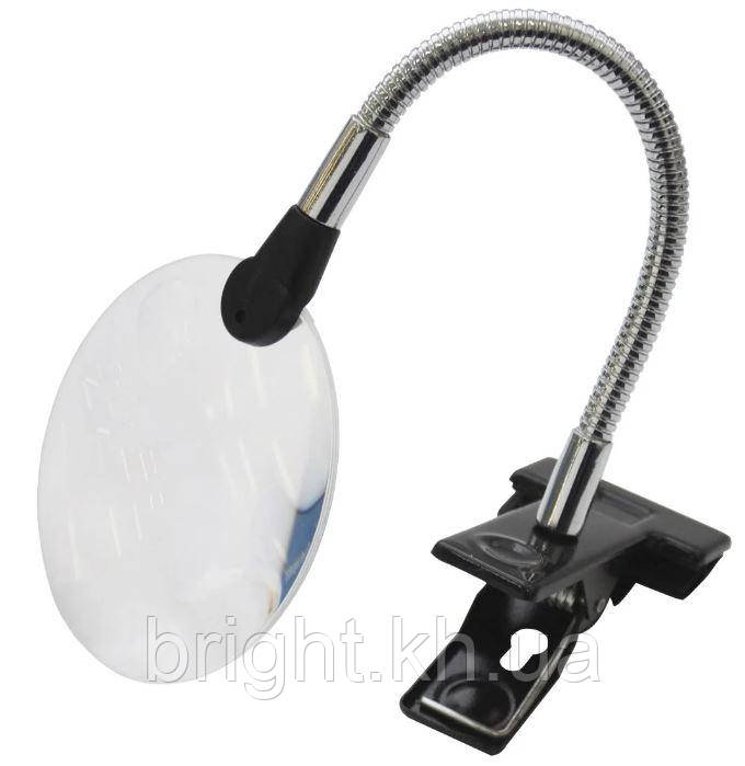 Лупа з прищіпкою Magnifier MG15122-2 90мм, гнучкий тримач