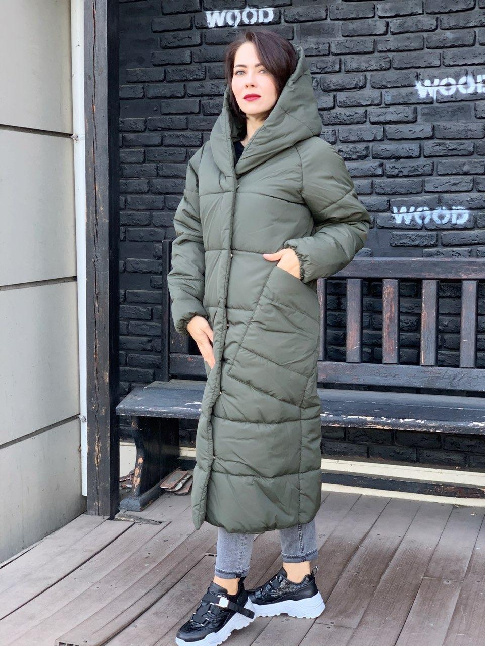Зимове пальто Oversize зимове, артикул 500, колір хакі