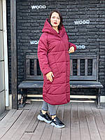 Зимове пальто Oversize зимове, артикул 500, колір бордо/бордового кольору