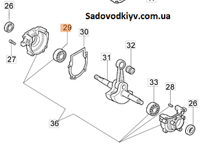 Підшипник колінвала (лівий) для бензопилки Oleo-Mac 947, 952 (005000016R)