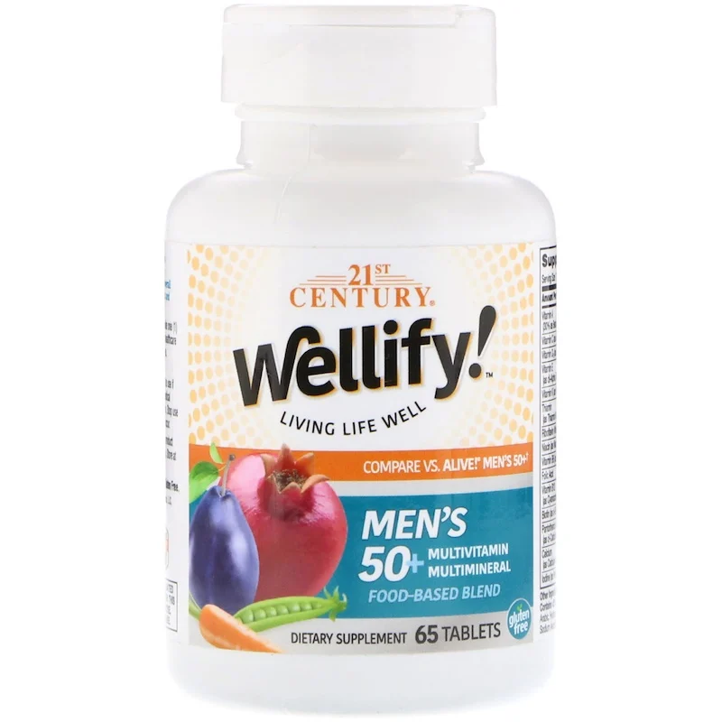 Вітаміни Wellify Men's 50+ Multivitamin Multimineral 21st Century 65 таблеток