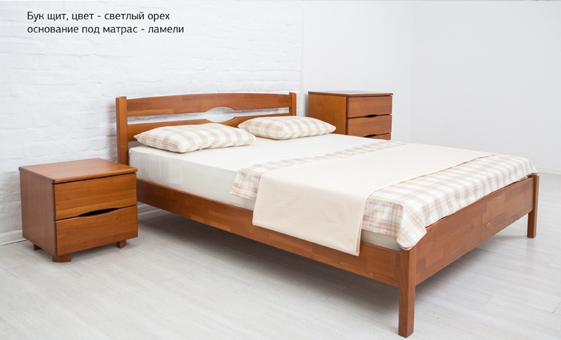 Кроти двоспальна дерев'яна Лікерія Люкс Мікс меблі, колір на вибір, розмір спального місця 180x200