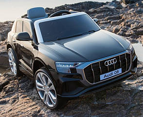 Дитячий електромобіль Джип JJ 2066 EBLR-2, Audi Q8, колеса EVA, шкіряне сидіння, чорний
