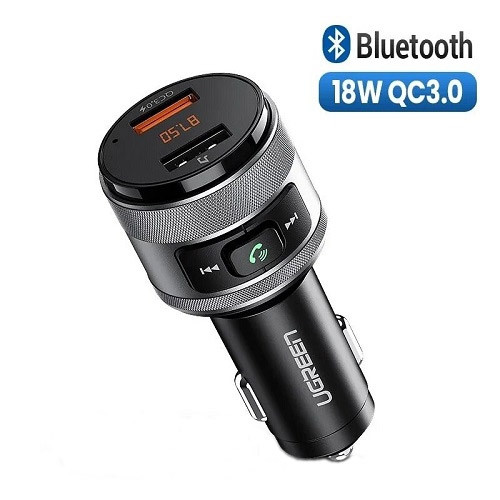 Автомобільний FM-модулятор Ugreen ED029 Bluetooth Handsfree 2x USB QC3.0 3А