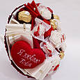 Букет з цукерок з плюшевим серцем № 1556 c, фото 3