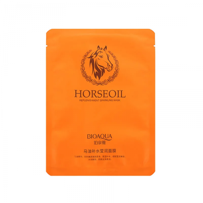 Відновлювальна тканинна маска Bioaqua Horse oil mask з кінською олією, фото 1