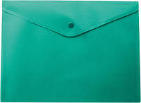 Папка-конверт А5 на кнопке, матовая, зеленая, BM.3935-04