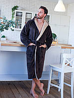 Халат мужской махровый Шоколадный/Капучино