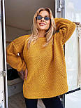 Жіночий в'язаний светр об'ємного крою (у кольорах), фото 2
