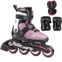 Дитячі ролики і захист Rollerblade Microblade Girl Light /Pink розсувні роликові ковзани для дівчинки