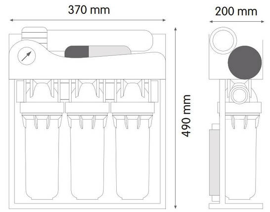 Система зворотного осмосу Atlas Filtri Oasis DP-F Sanic Pump з насосом на каркасі, фото 4
