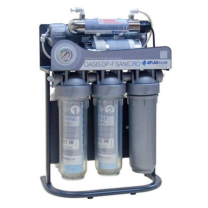 Фільтр зворотного осмосу Atlas Filtri Oasis DP-F Sanic PUMP-UV (мінералізатор, насос і уФ-лампа) на каркасі, фото 1