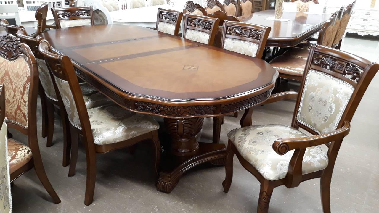 Большой обеденный стол в стиле барокко DM-P66Ext Olberg, цвет орех - фото 1 - id-p19065311