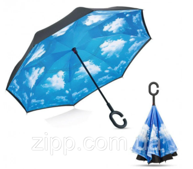 Зонт Навпаки Up-brella - Парасольку Зворотного Складання | Небо, фото 1