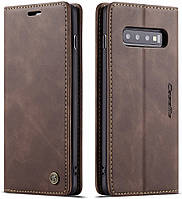 Чохол книжка з магнітом Samsung Galaxy S10 Plus CaseMe Темно-коричневий