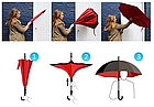 Зонт Навпаки Up-brella - Парасольку Зворотного Складання | Чорний, фото 7