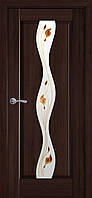 Полотно Волна ПВХ Deluxe от Новый стиль (зол.ольха, каштан, ясень,золотой дуб) Со стеклом сатин и рисунком Р1, Каштан