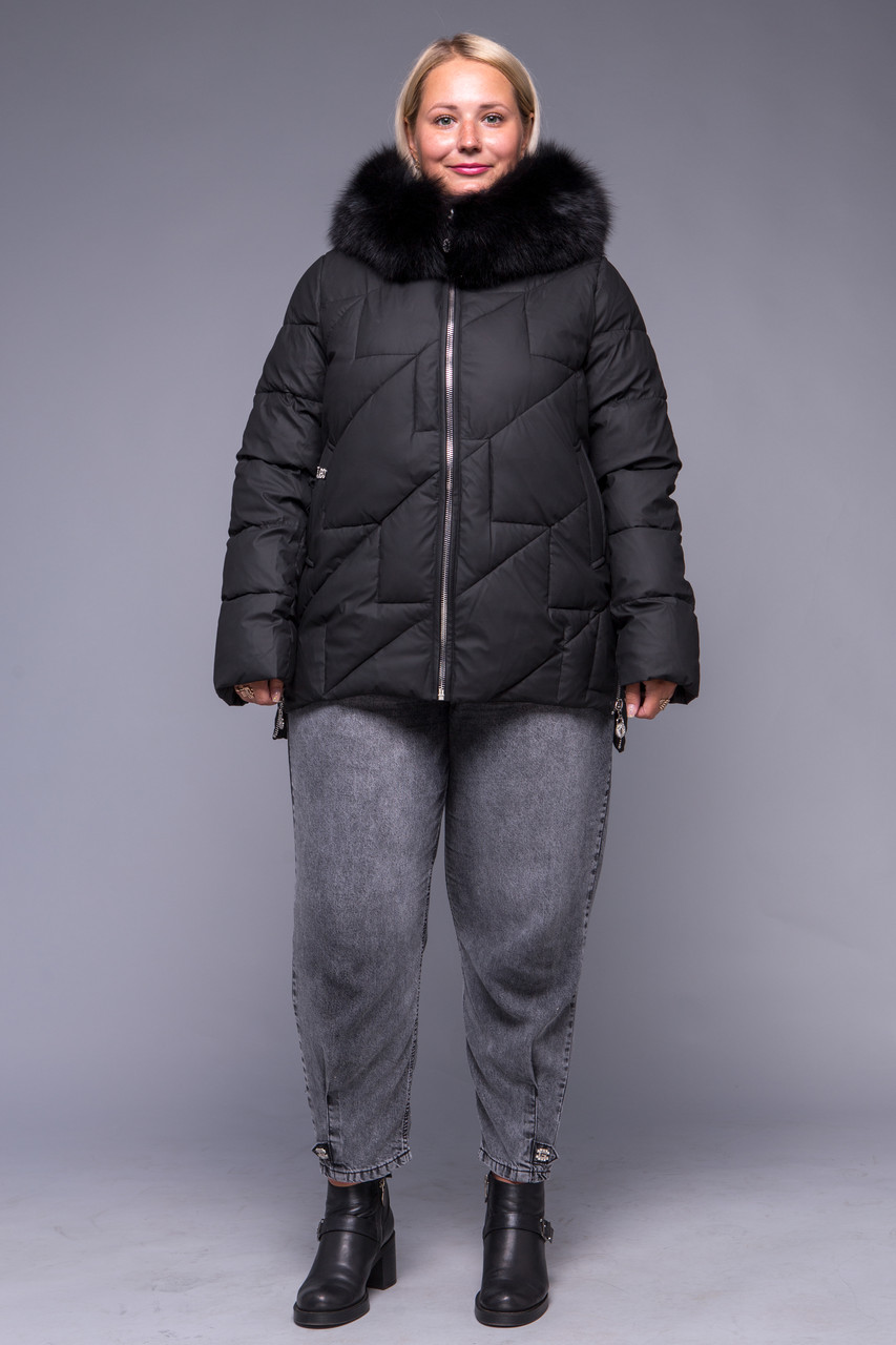Жіночий пуховик ZLLY (Zilanliya) Чорний Size+