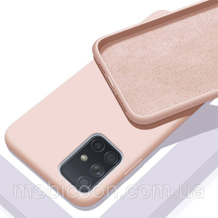 Чохол Silicone Case full для Samsung Galaxy A71 A715 Pink Sand