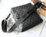 Мужская кожаная сумка Louis Vuitton черная, фото 3