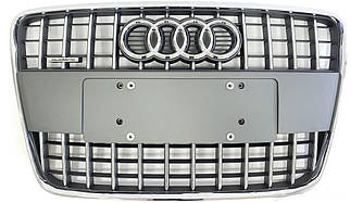 Решітка радіатора Audi Q7 4L (06-15) стиль S-line (срібло)