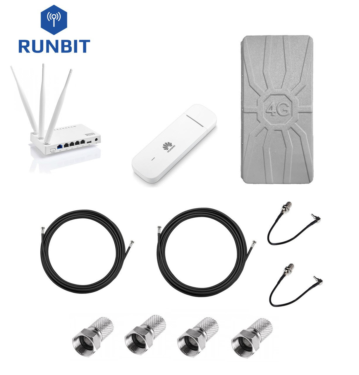 Комплект для інтернету 4G/3G роутер Netis MW5230 + модем Huawei E3372 + антена RunBit Spider