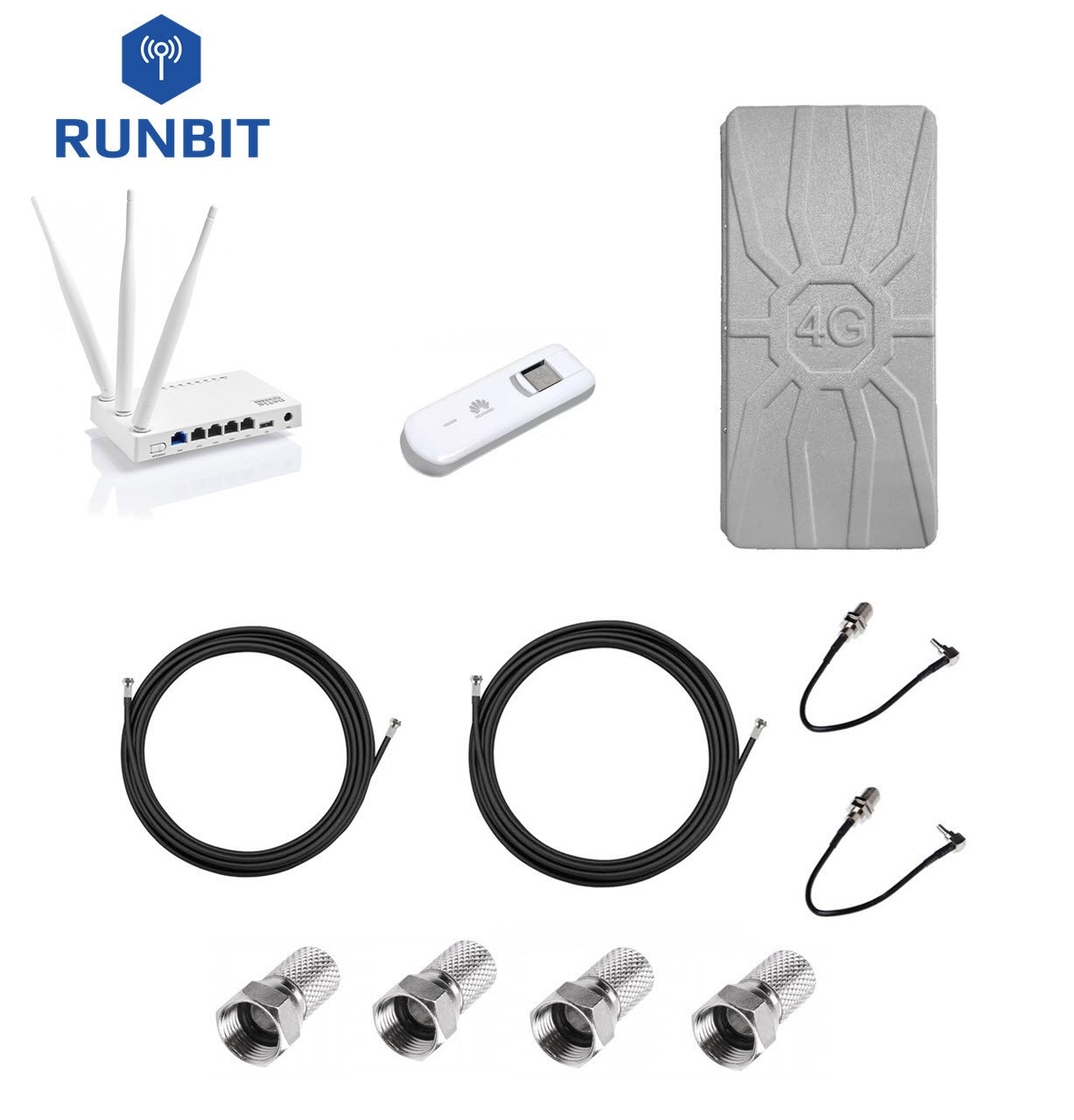 Комплект для інтернету 4G/3G роутер Netis MW5230 + модем Huawei E3276 + антена RunBit Spider