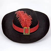 Шляпа Мушкетера черная маленькая, размер 52-54