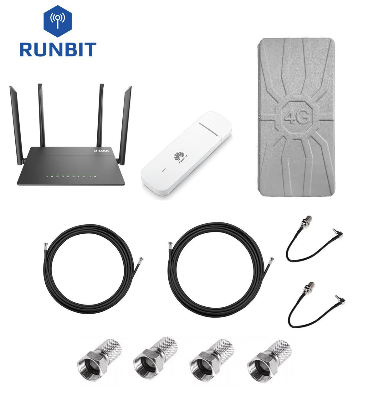 Комплект для інтернету 4G/3G роутер D-Link DIR 815 + модем Huawei E3372 + антена RunBit Spider