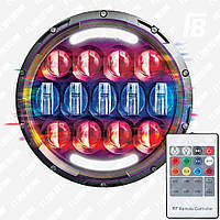 Фара FB-HL-7IN-105BR головного світла світлодіодна LED підвищеної потужності з ДХО і поворотником, Ø 7 дюймів, RGB