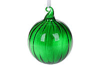 Ялинкова куля з прозорого скла, 8 см, колір зелений, у пакованні 6 шт. (NY15-815)