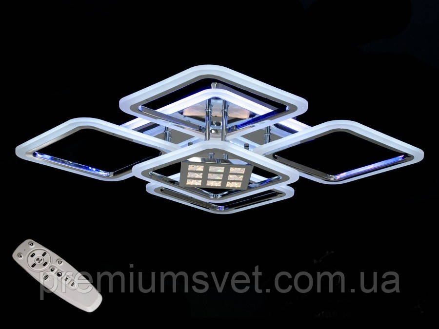 Люстра в зал на натяжній стелі A8190/4+1 HR LED 3color dimmer, фото 1