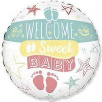 Воздушный шар Круг Welcom Baby 18"(45 см)