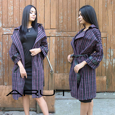 Фіолетовый тренч з oversize под пояс