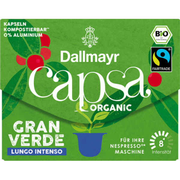 Кава в капсулах Dallmayr capsa Gran Verde Lungo Intenso, 10 капсул Nespresso