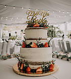 Топер фігурка на весільний торт дзеркальний двосторонній Manific Decor "Mr Mrs та прізвище", фото 3