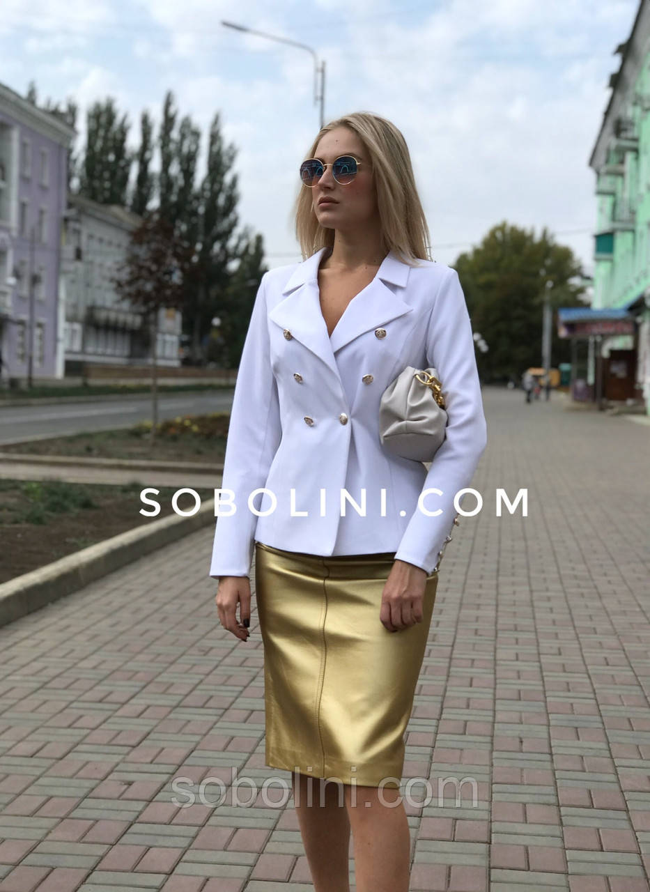 Шкіряна спідниця із завищеною талією