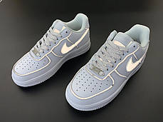 Жіночі кросівки Nike Air Force white. Рефлектив. ТОП Репліка ААА класу., фото 3