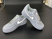 Жіночі кросівки Nike Air Force white. Рефлектив. ТОП Репліка ААА класу., фото 3