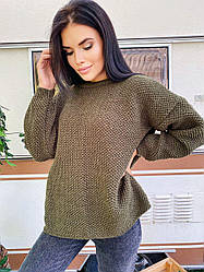 Светр жіночий теплий в'язаний напіввовна