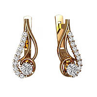 Золоті сережки з діамантами 0,40 каратів